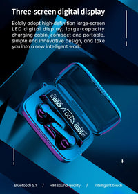 HKM-356947 True Stereo Wireless Earbuds with High-Definition Sound and Large LED Display