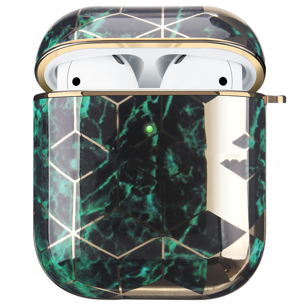 HKM-357011 Marble Hard Shell Earphone Case Compatible with AirPods 1/2 and Pro - Drop-Proof and Stain-Resistant