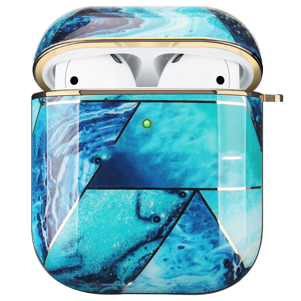 HKM-357011 Marble Hard Shell Earphone Case Compatible with AirPods 1/2 and Pro - Drop-Proof and Stain-Resistant