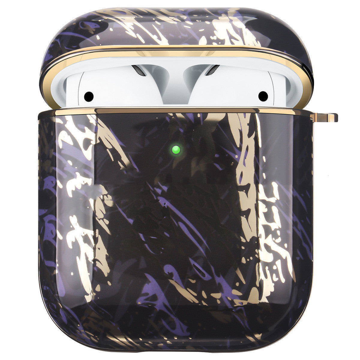 HKM-357011 Marble Hard Shell Earphone Case Compatible with AirPods 1/2 and Pro - Drop-Proof and Stain-Resistant