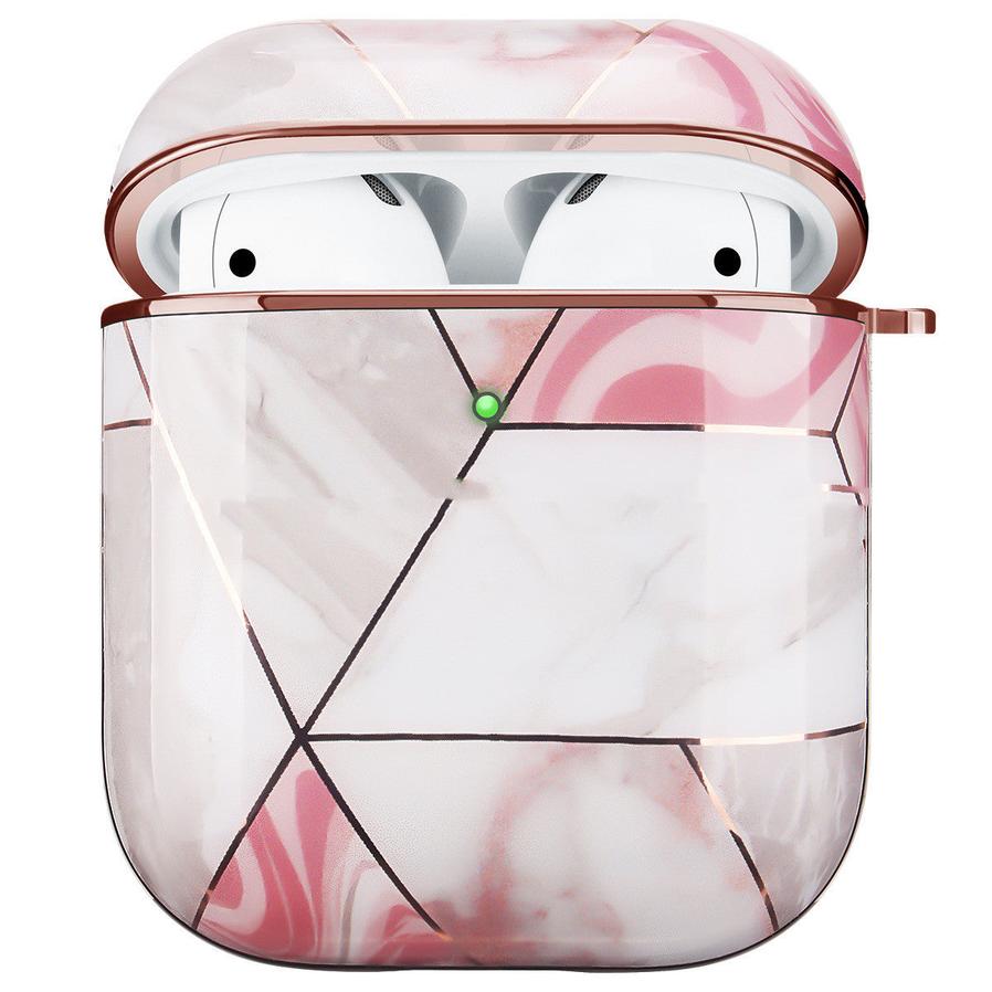 HKM-357011 Marble Hard Shell Earphone Case Compatible with AirPods 1/2 and Pro - Drop-Proof and Stain-Resistant
