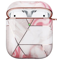 HKM-357011 Marble Hard Shell Earphone Case Compatible with AirPods 1/2 and Pro - Drop-Proof and Stain-Resistant