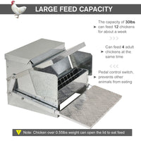 HKM-3570621 25 lbs Automatic Chicken Poultry Feeder, Weatherproof Galvanized Steel & Aluminum, Durable Design