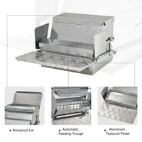 HKM-3570621 25 lbs Automatic Chicken Poultry Feeder, Weatherproof Galvanized Steel & Aluminum, Durable Design