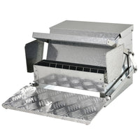 HKM-3570621 25 lbs Automatic Chicken Poultry Feeder, Weatherproof Galvanized Steel & Aluminum, Durable Design