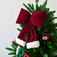 HKM-357075 Large Three-Dimensional Christmas Lint Bowknot Decoration in Various Sizes