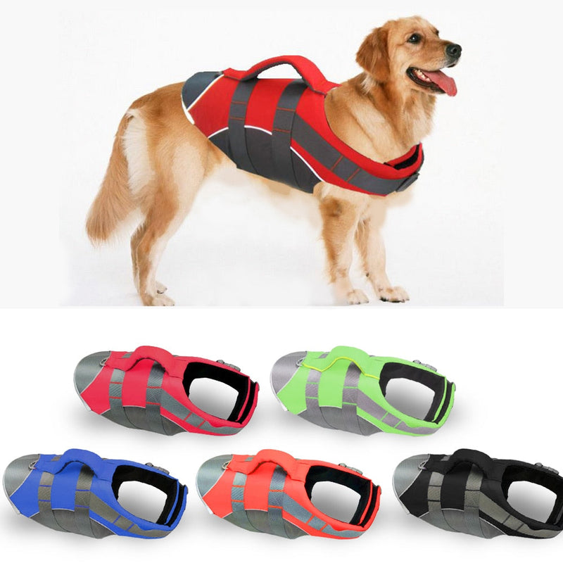 HKM-3571133 Adjustable Dog Life Jacket with Reflective Strips - Lightweight Swim Vest for Safety and Comfort