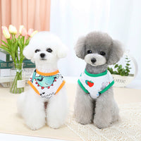 HKM-3572541 Spring and Summer Pet Costumes - Red and Green Apple Patterns, Dinosaur, and Rabbit Styles in Sizes S-XXL