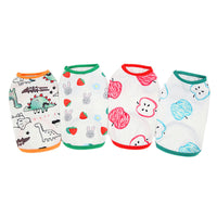 HKM-3572541 Spring and Summer Pet Costumes - Red and Green Apple Patterns, Dinosaur, and Rabbit Styles in Sizes S-XXL