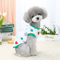 HKM-3572541 Spring and Summer Pet Costumes - Red and Green Apple Patterns, Dinosaur, and Rabbit Styles in Sizes S-XXL