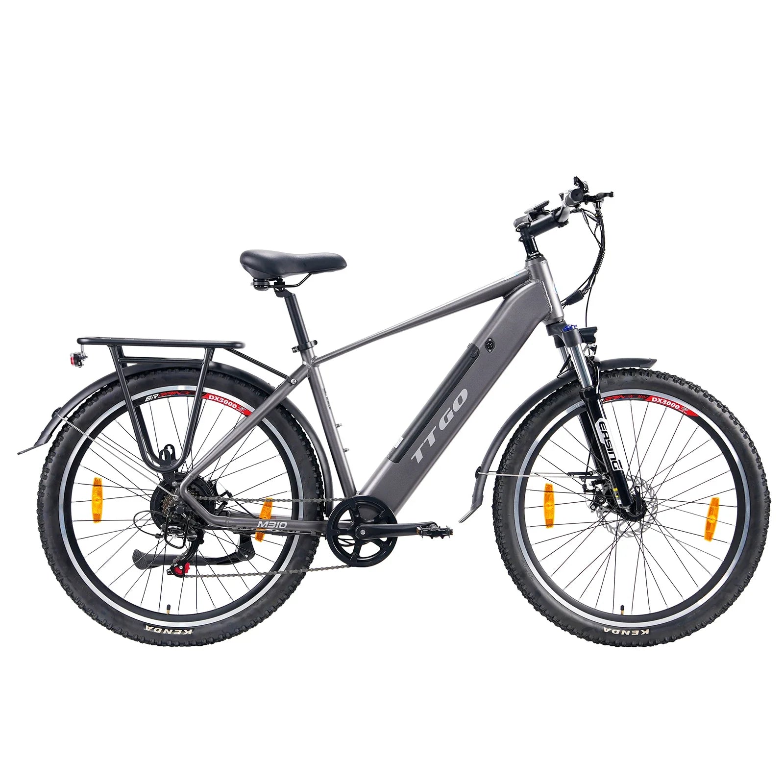 HKM-357267 Electric Mountain Bike 27.5'' with 500W Rear Hub Motor, 7-Speed Gear, Aluminum Frame, 48V Lithium Battery, Disc Brakes