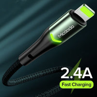 HKM-357331 LED Indicator Data Cable for iPhone with 8PIN Connector - 1.2m/1.8m Length, Aluminum Alloy Material, Fast Charging & Data Transmission