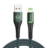 HKM-357331 LED Indicator Data Cable for iPhone with 8PIN Connector - 1.2m/1.8m Length, Aluminum Alloy Material, Fast Charging & Data Transmission