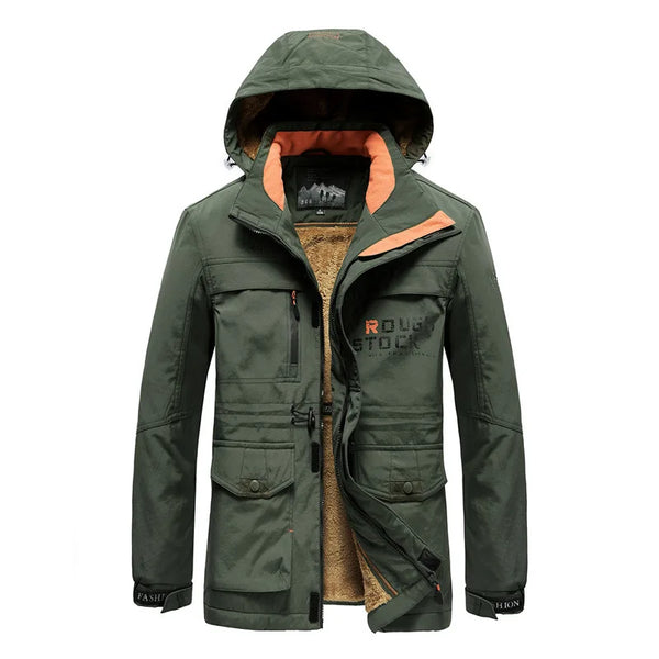 HKM-357331 Men's Casual Fall/Winter Assault Puffer Blouson Thick Down Warm Hooded With Stand Collar Clothing Winter Men's Coats