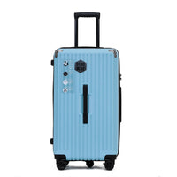 HKM-357331 White Carry-On Suitcase Luggage Trolley Bag with Smooth Rolling Wheels