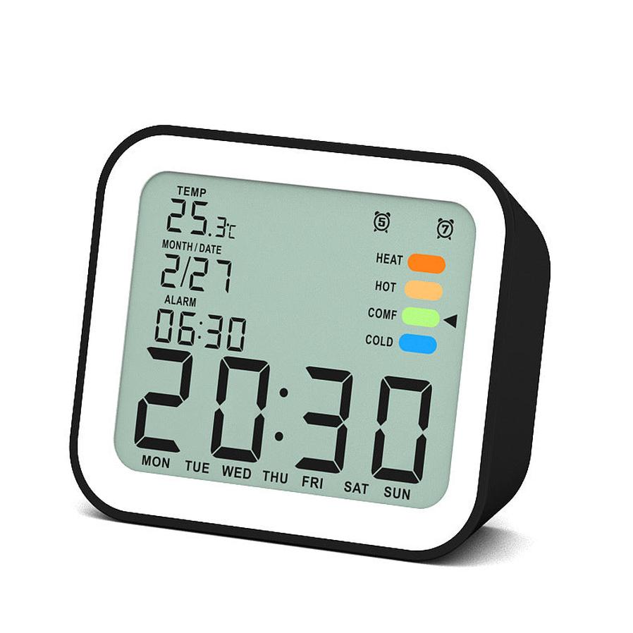 HKM-357459 Battery-Operated Electronic Alarm Clock with Calendar and Backlight, Snooze Function