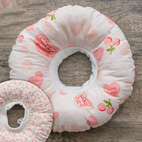 HKM-3574717 Pure Cotton Soft Pet Collar - Available in Pink Rice Cake Rabbit, Light Pink Love Heart, Blue Fox, and Yellow Fox
