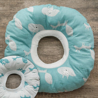 HKM-3574717 Pure Cotton Soft Pet Collar - Available in Pink Rice Cake Rabbit, Light Pink Love Heart, Blue Fox, and Yellow Fox