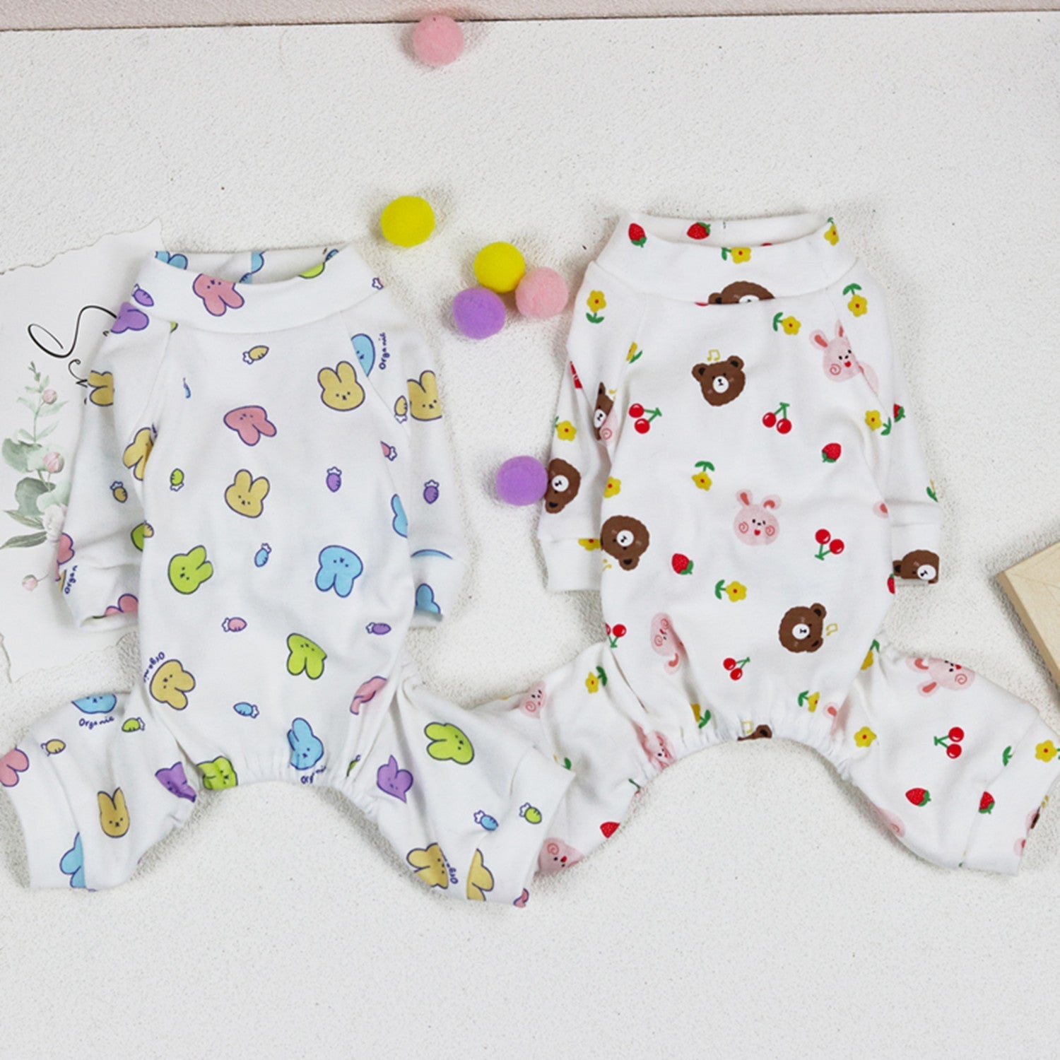 HKM-3575101 Cotton Four-Legged Dog Clothing in Rabbit and Bear Designs, Multiple Sizes Available