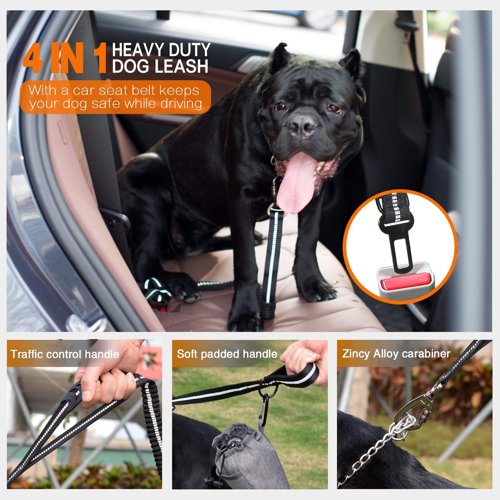 HKM-3576509 Explosion-proof Elastic Dog Leash with Reflective Design - Scalable Nylon Construction, Multiple Color Options