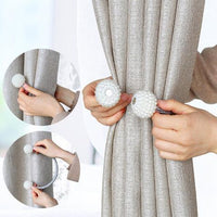 HKM-357651 Elegant Magnetic Curtain Tiebacks with Pearl Beads in White/Red Color Options