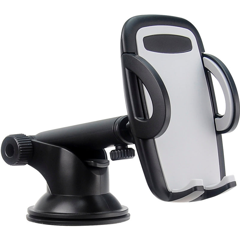 HKM-357651 Telescopic Mobile Phone Holder for Car with Fixed Base – Black and Gray