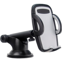 HKM-357651 Telescopic Mobile Phone Holder for Car with Fixed Base – Black and Gray