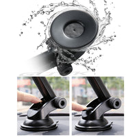 HKM-357651 Telescopic Mobile Phone Holder for Car with Fixed Base – Black and Gray