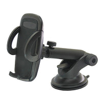 HKM-357651 Telescopic Mobile Phone Holder for Car with Fixed Base – Black and Gray
