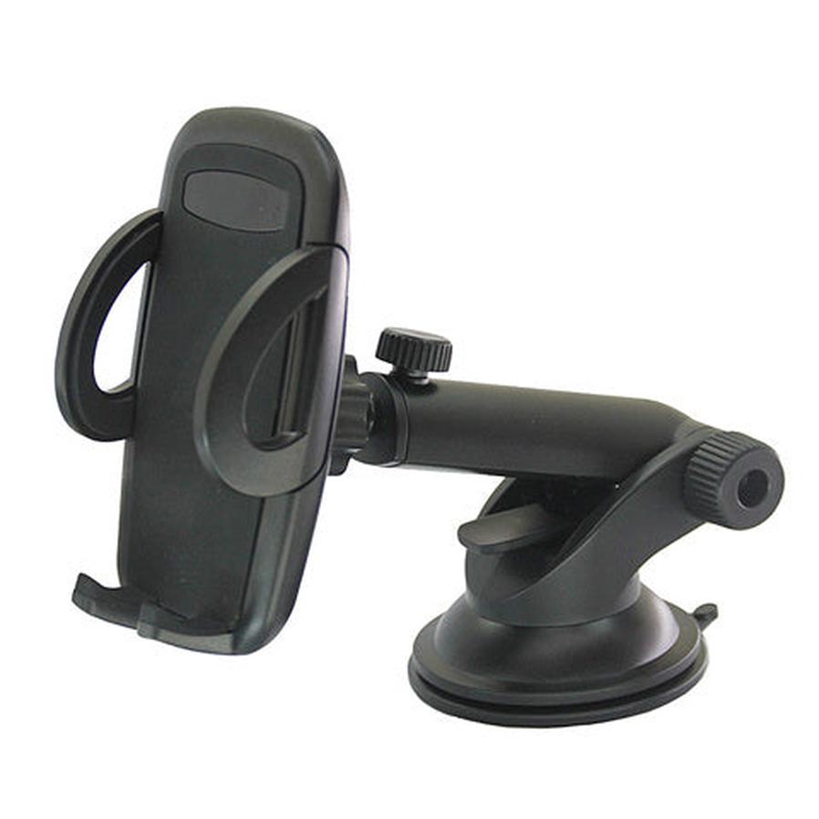 HKM-357651 Telescopic Mobile Phone Holder for Car with Fixed Base – Black and Gray