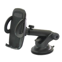 HKM-357651 Telescopic Mobile Phone Holder for Car with Fixed Base – Black and Gray