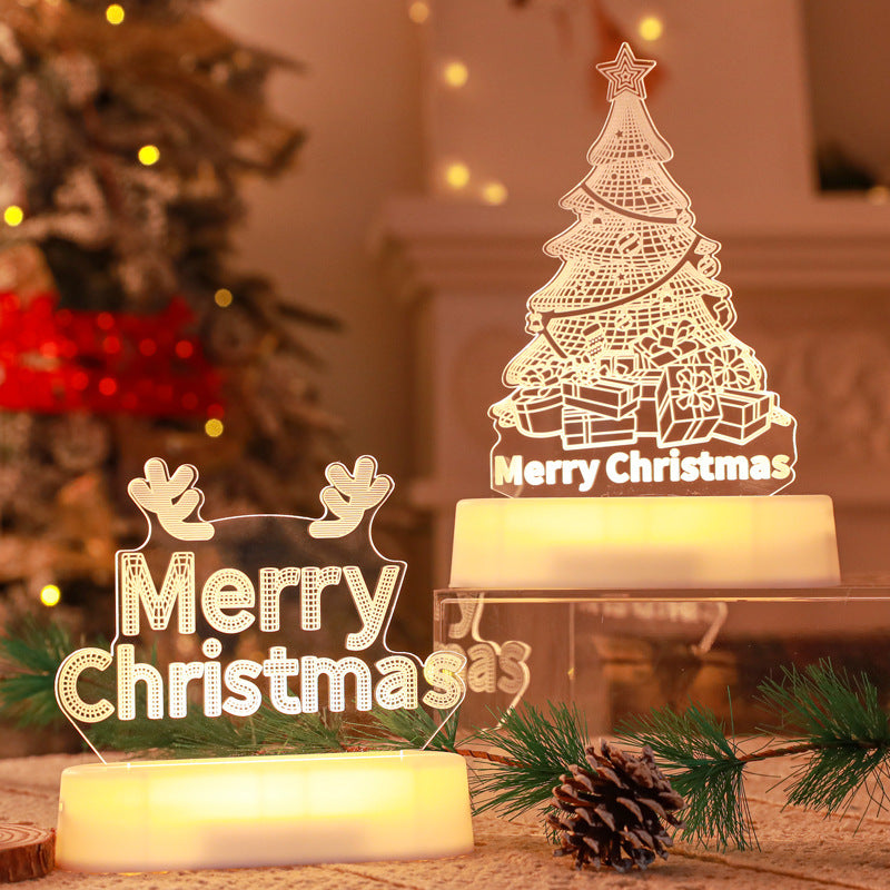 HKM-357715 Acrylic LED 3D Night Light Decoration - Perfect for Kids, Christmas, New Year, and Valentine's Day Gifts