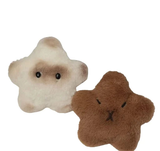 HKM-357779 Cute Star Capybara Siamese Cat Pendant Plush Keychain Charm for Creative Couples