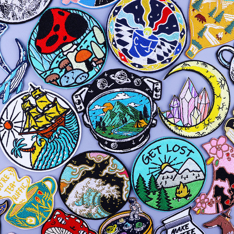 HKM-357779 Embroidered Thermo Adhesive Patches for Clothing and Home Textiles