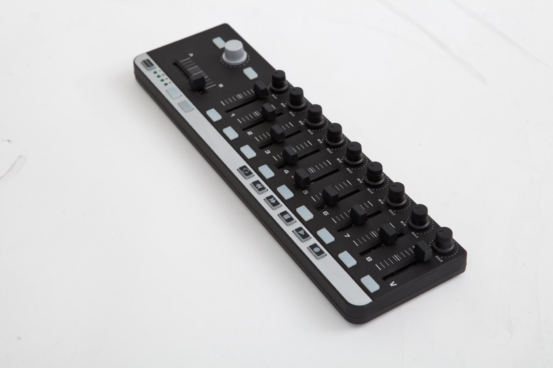 HKM-357779 Portable MIDI Controller with 9 Assignable Faders, 11 Buttons, and USB Compatibility for Music Production