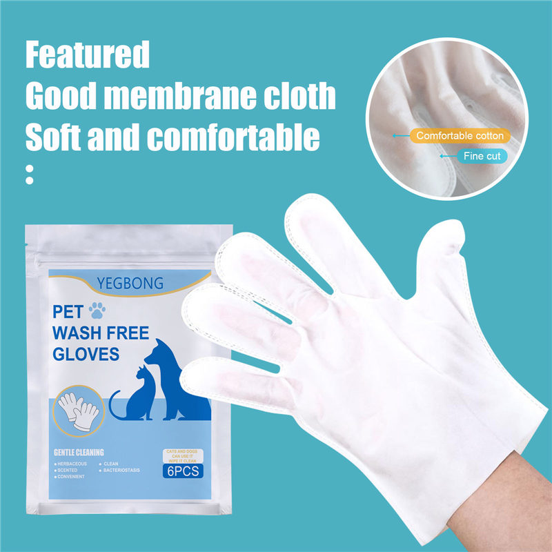 HKM-3578301 Pet Disposable Gloves - 6 Pack Non-woven Aluminum Foil Design, Ideal for Cat Care