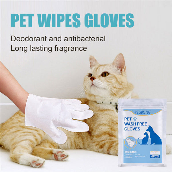 HKM-3578301 Pet Disposable Gloves - 6 Pack Non-woven Aluminum Foil Design, Ideal for Cat Care