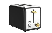 HKM-357843 Extra Wide Slot Stainless Steel 2-Slice Electric Bread Toaster for Household Use