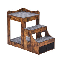 HKM-3578941 Multifunctional Pet Bunk Bed with Stairs and Window Perch for Dogs and Cats