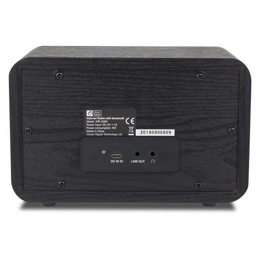 HKM-358163 Mini Wi-Fi Audio Radio with Bluetooth, 2000mAh Battery, 8-Hour Playtime, Mono Sound, Wood Finish, Remote Control