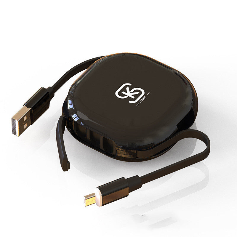 HKM-358163 Three-in-One Telescopic Magnetic Charging Cable for Android, Apple, and Type-C Devices, 1m Length
