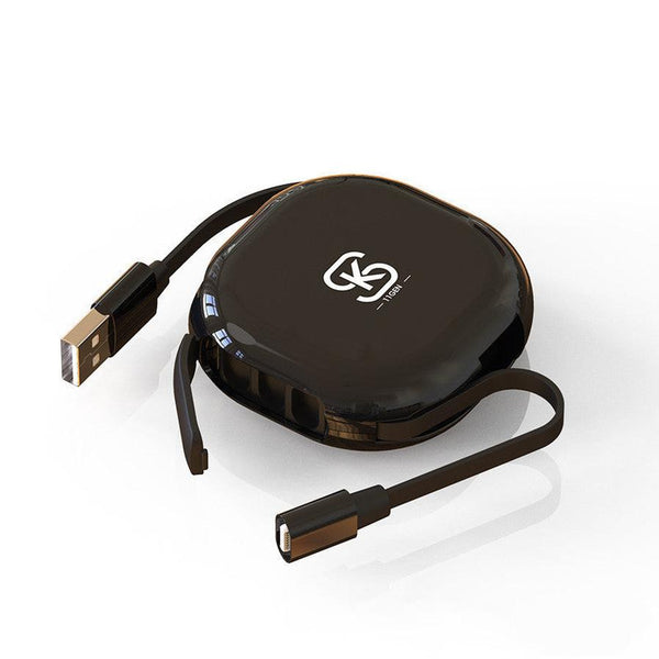 HKM-358163 Three-in-One Telescopic Magnetic Charging Cable for Android, Apple, and Type-C Devices, 1m Length