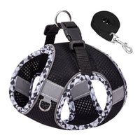 HKM-3582269 Reflective Plaid Dog Harness with Traction Rope - Adjustable Fit for Comfort and Safety