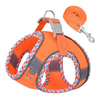 HKM-3582269 Reflective Plaid Dog Harness with Traction Rope - Adjustable Fit for Comfort and Safety