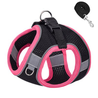 HKM-3582269 Reflective Plaid Dog Harness with Traction Rope - Adjustable Fit for Comfort and Safety