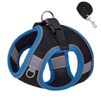 HKM-3582269 Reflective Plaid Dog Harness with Traction Rope - Adjustable Fit for Comfort and Safety