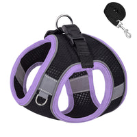 HKM-3582269 Reflective Plaid Dog Harness with Traction Rope - Adjustable Fit for Comfort and Safety