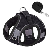 HKM-3582269 Reflective Plaid Dog Harness with Traction Rope - Adjustable Fit for Comfort and Safety