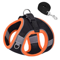 HKM-3582269 Reflective Plaid Dog Harness with Traction Rope - Adjustable Fit for Comfort and Safety