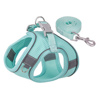 HKM-3582269 Reflective Plaid Dog Harness with Traction Rope - Adjustable Fit for Comfort and Safety